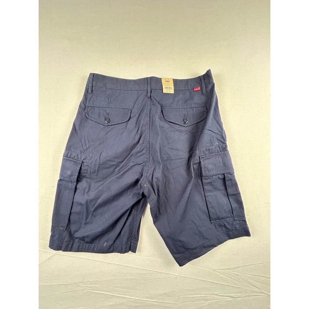 Levis Mens Carrier Cargo Shorts Navy Blue Ripstop Loose Fit Size 32 232510155